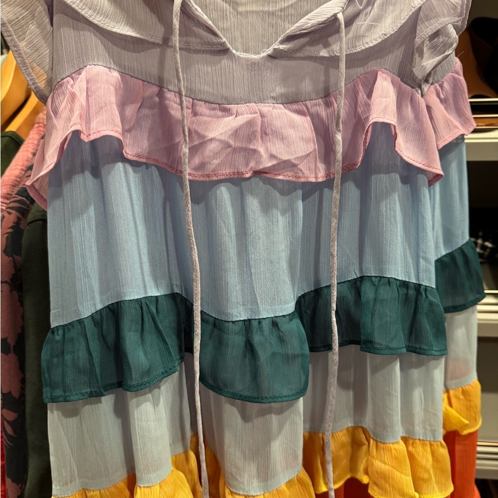 Anthropologie Judith March Storia rainbow tiered midi dress - Picture 5 of 6